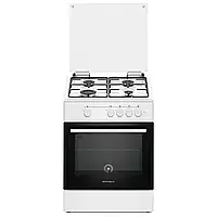 Плита газова з газовою духовкою Grunhelm G4FG6612W-0 Біла Газова плита з електрозапалюванням