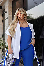 Елегантний жіночий костюм, тканина "Льон" 52, 54, 56, 58, 60, 62 розмір 52, фото 4