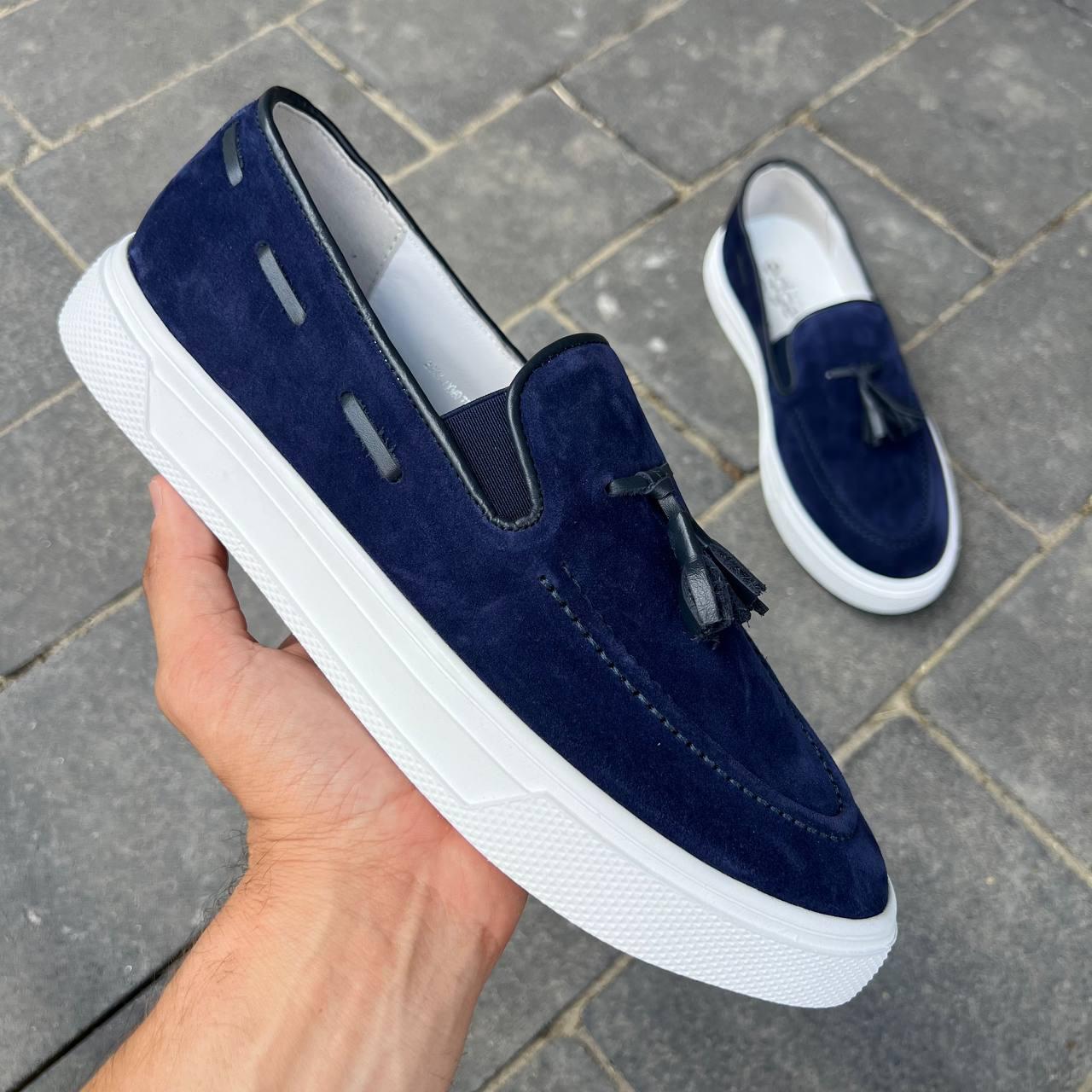 Сині мокасини 41 42 44 45 розмір, фото 1