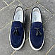 Сині мокасини 41 42 44 45 розмір, фото 5