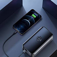 Портативний автомобільний компресор HELLOLEIBOO CQB-008-04 бездротовий з дисплеєм ліхтариком Type-C 15 шт., фото 3