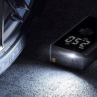 Портативний автомобільний компресор HELLOLEIBOO CQB-008-04 бездротовий з дисплеєм ліхтариком Type-C 15 шт., фото 4