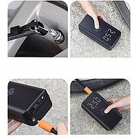 Портативний автомобільний компресор HELLOLEIBOO CQB-008-04 бездротовий з дисплеєм ліхтариком Type-C 15 шт., фото 6