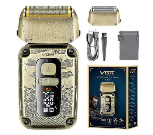 Електробритва VGR V-337 (шейвер для вологого та сухого гоління, IPX6, LED Display, висувний триммер, metal), фото 1