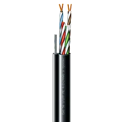 Cat. 5e U/UTP  РЕ steel cord 4x2x24 AWG (k) трос (70910181) бухта 305м Кабель кручена пара ЗЗКМ (UTP мідь вуличний з тросом)