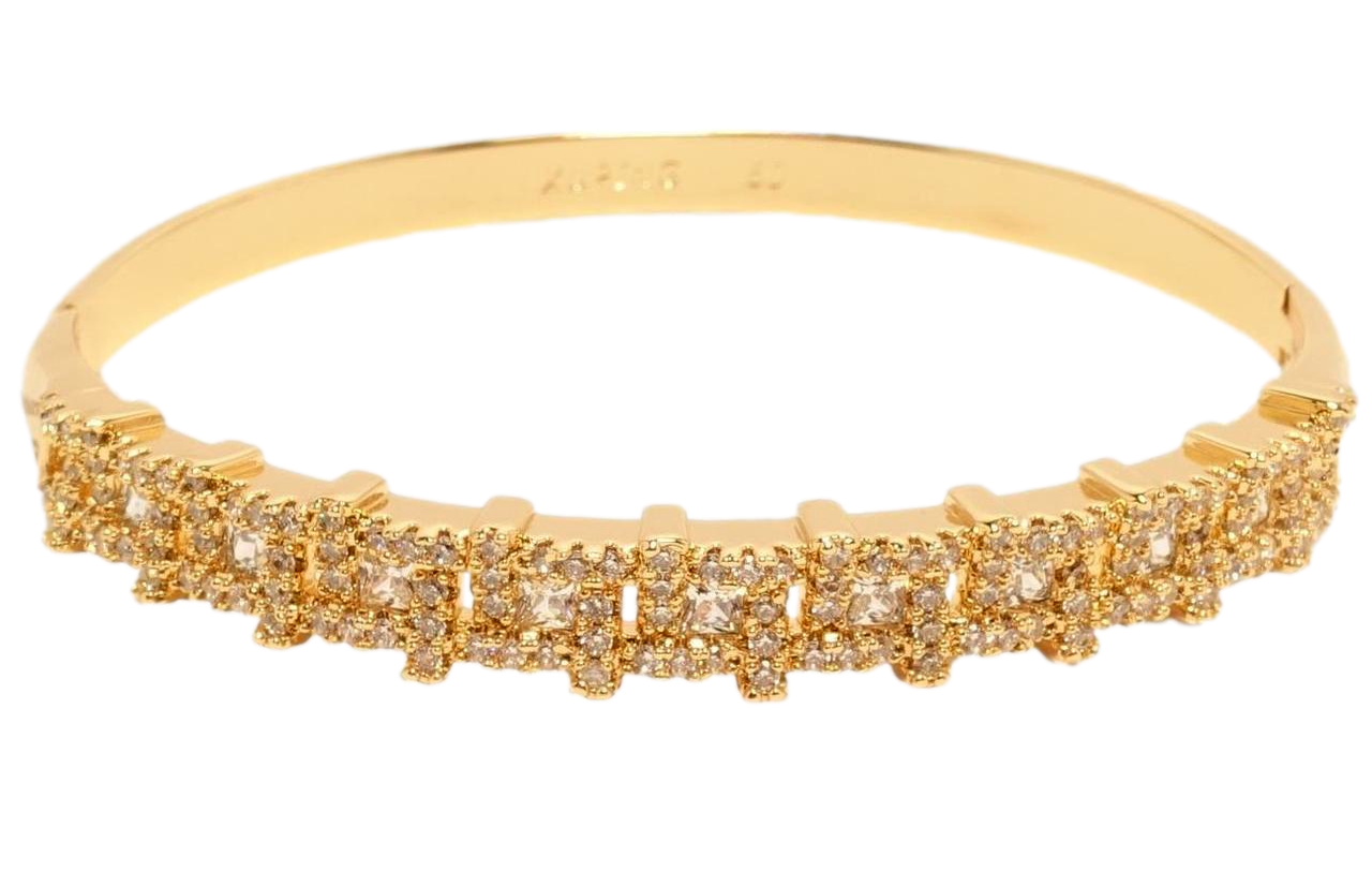 Браслет Xuping Позолота 18K "Декоративний орнамент із цирконієм" ø 6см