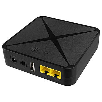 Портативне джерело безперебійного живлення Mini DC UPS SUNREX POE02 8000 mAh Black для WiFi-роутера!