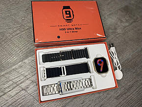 Смарт-годинник Smart Watch H99 Ultra Max з 3-ма ремінцями Black