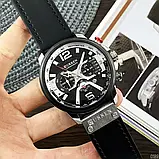 Чоловічий кварцовий годинник з хронографом Curren 8329 Black-Silver, фото 5