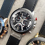 Чоловічий кварцовий годинник з хронографом Curren 8329 Black-Silver, фото 4