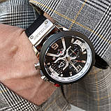 Чоловічий кварцовий годинник з хронографом Curren 8329 Black-Silver, фото 6