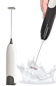Спінювач Milk Frother електричний для молока Чорно білий міксер, капучинатор для матча