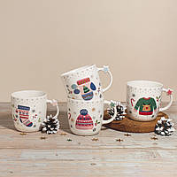 Керамічна чашка "Зимові обійми" 360 мл, 4 різновиди