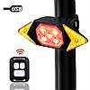Велоліхтар LY-6700 із зазначенням поворотів (red+yellow+blue), waterproof, ЗУ microUSB, Li-Ion акум., пульт управління, CR2032, фото 10