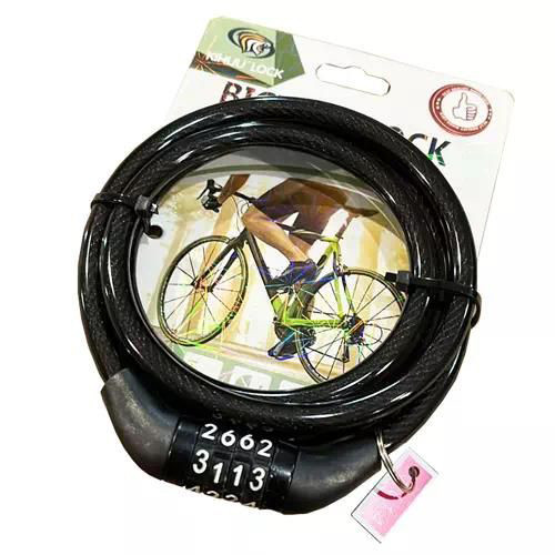 Замок велосипедний 427L, 8*120 тросовий, кодовий, фото 1