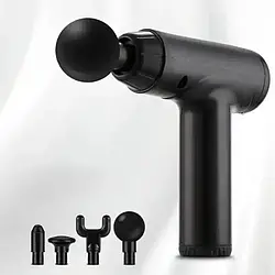 Акумуляторний масажер Fascial Gun, Ручний масажер чорний 6 режимів