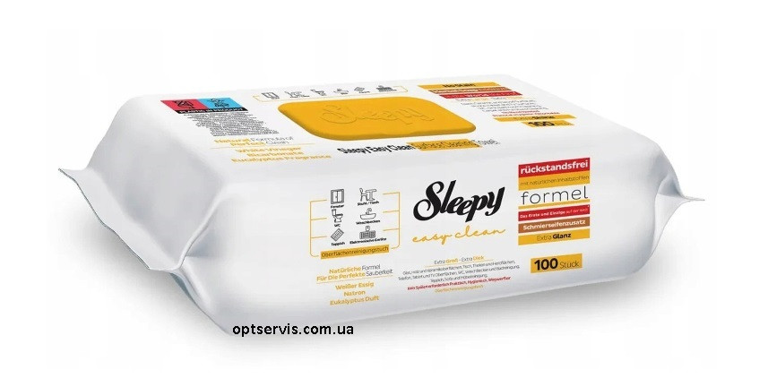 Вологі серветки для прибирання Sleepy Easy Clean Herbal з клапаном 100 шт