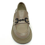 Жіночі шкіряні лофери бежевого кольору Poly Style 21-36 лате розмір 36, фото 3