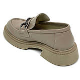 Жіночі шкіряні лофери бежевого кольору Poly Style 21-36 лате розмір 36, фото 5