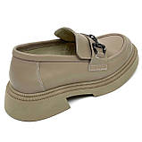 Жіночі шкіряні лофери бежевого кольору Poly Style 21-36 лате розмір 36, фото 7