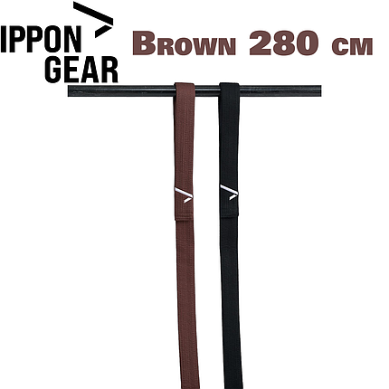 Пояс для кімоно дзюдо для змагань Ippon Gear Judo Belt Elite 2 Brown коричневий довжина 280 см, фото 1