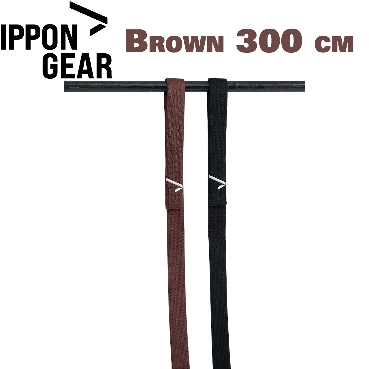Пояс для кімоно дзюдо для змагань Ippon Gear Judo Belt Elite 2 Brown коричневий довжина 300 см