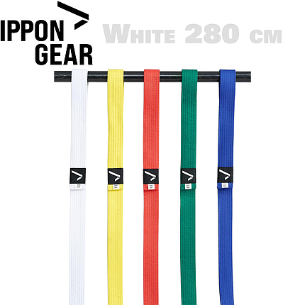 Пояс для кімоно дзюдо Ippon Gear Judo Belt Club 2 White білий довжина 280 см, фото 1