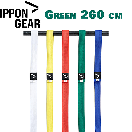 Пояс для кімоно дзюдо Ippon Gear Judo Belt Club 2 Green зелений довжина 260 см, фото 1
