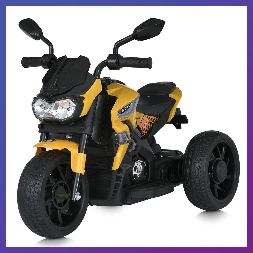 Дитячий електро мотоцикл триколісний на акумуляторі Bambi M 5825 для дітей 2-6 років Жовтий