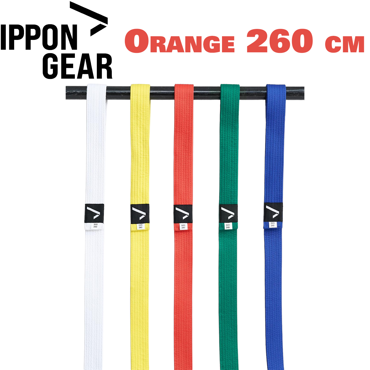 Пояс для кімоно дзюдо Ippon Gear Judo Belt Club 2 Orange помаранчевий довжина 260 см