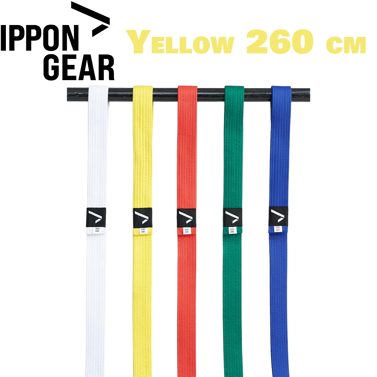 Пояс для кімоно дзюдо Ippon Gear Judo Belt Club 2 Yellow жовтий довжина 260 см