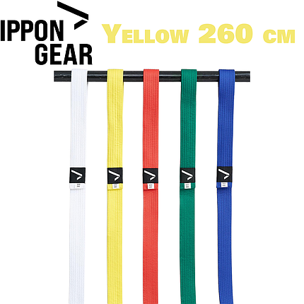 Пояс для кімоно дзюдо Ippon Gear Judo Belt Club 2 Yellow жовтий довжина 260 см, фото 1