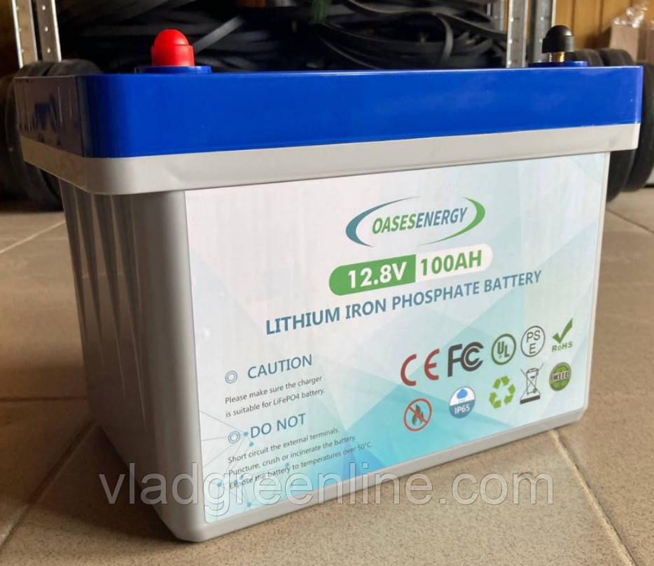 Акумулятор LiFePO4 100Ah 12V BMS 4000+ циклів зарядки (літій-залізо-фосфатний) OASESENERGY