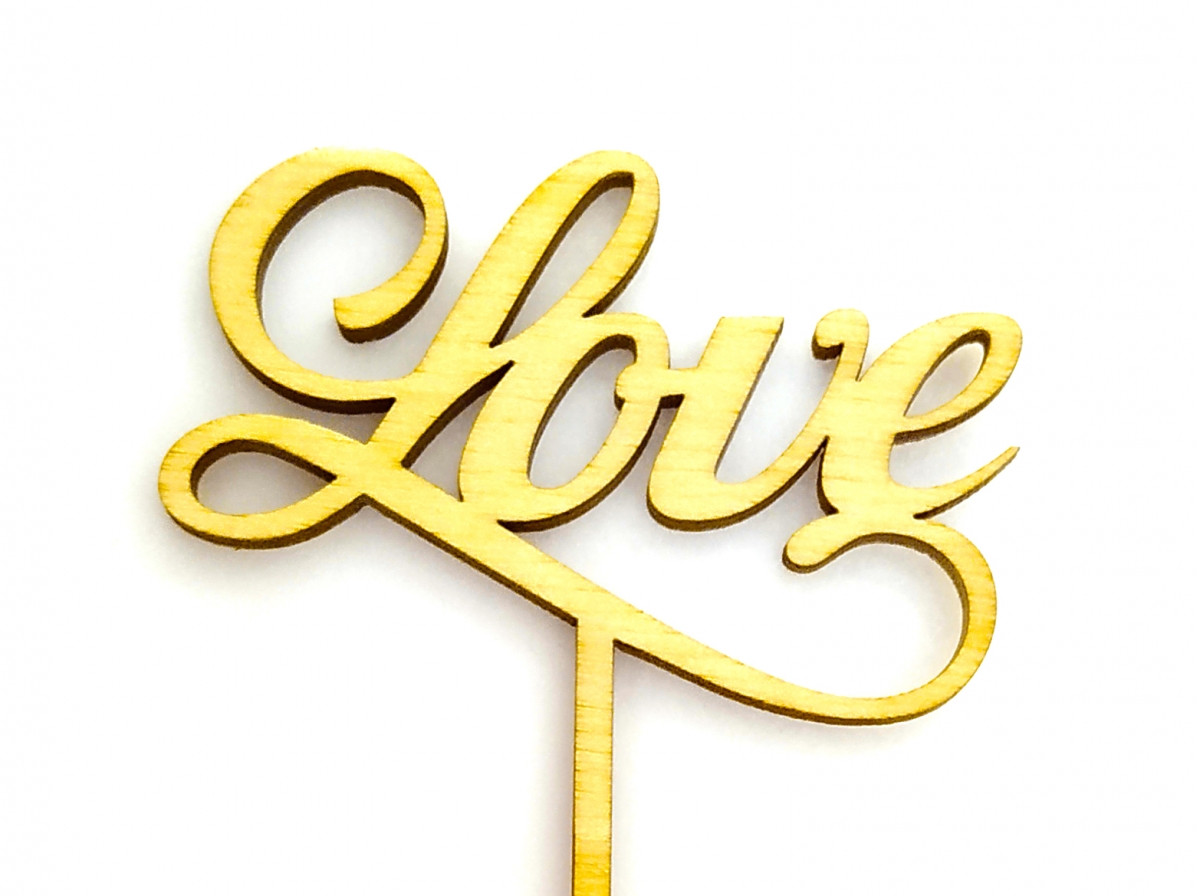 Топпер дерев'яний "Love mini" 1 шт. для капкейків