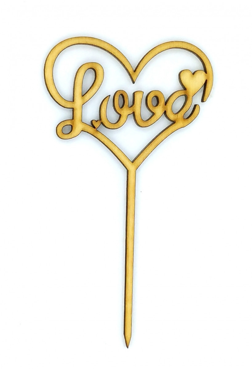 Топпер дерев'яний "love" 1 шт.
