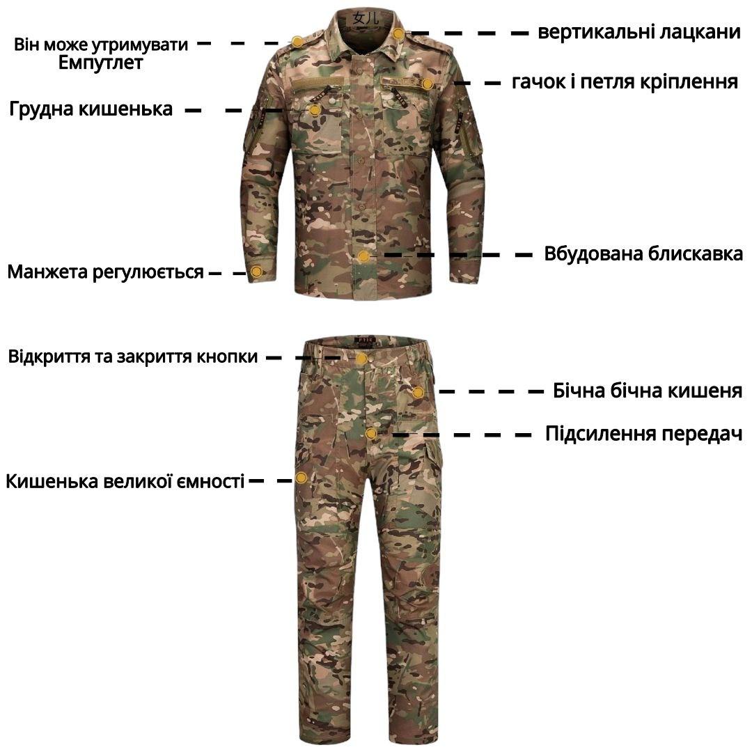 Тактична військова форма F16 мультикам (оригінал), літній військовий костюм ЗСУ мультикам, армійські тактичні костюми на літо
