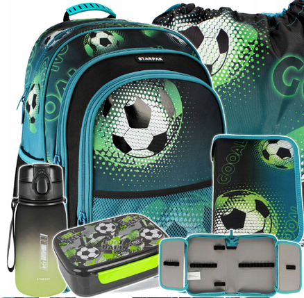 Шкільний рюкзак для хлопчика Футбол набір 5шт Starpak Синій, фото 1