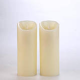 Без полум'яні мерехтливі свічки (2 шт.) Світлодіодні свічки-стовпи на батарейках Пластикові свічки для домашнього декору, фото 3