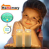 Без полум'яні мерехтливі свічки (2 шт.) Світлодіодні свічки-стовпи на батарейках Пластикові свічки для домашнього декору, фото 5