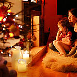 Без полум'яні мерехтливі свічки (2 шт.) Світлодіодні свічки-стовпи на батарейках Пластикові свічки для домашнього декору, фото 6