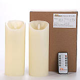 Без полум'яні мерехтливі свічки (2 шт.) Світлодіодні свічки-стовпи на батарейках Пластикові свічки для домашнього декору, фото 7