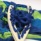 Підвісний гамак із планкою 80*200 см, з чехлом, Синій / Мексиканський гамак на дачу / Тканинний гамак туристичний, фото 9