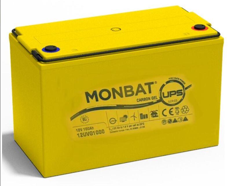 Акумулятор промисловий 12V100Ah MONBAT (GEL) Lead Carbone жовта 12UVG1000, фото 1