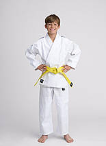 Кімоно для дзюдо дитяче з поясом біле бавовна поліестер Ippon Gear Nxt White щільність 335 гр/м.кв. (160 см), фото 3