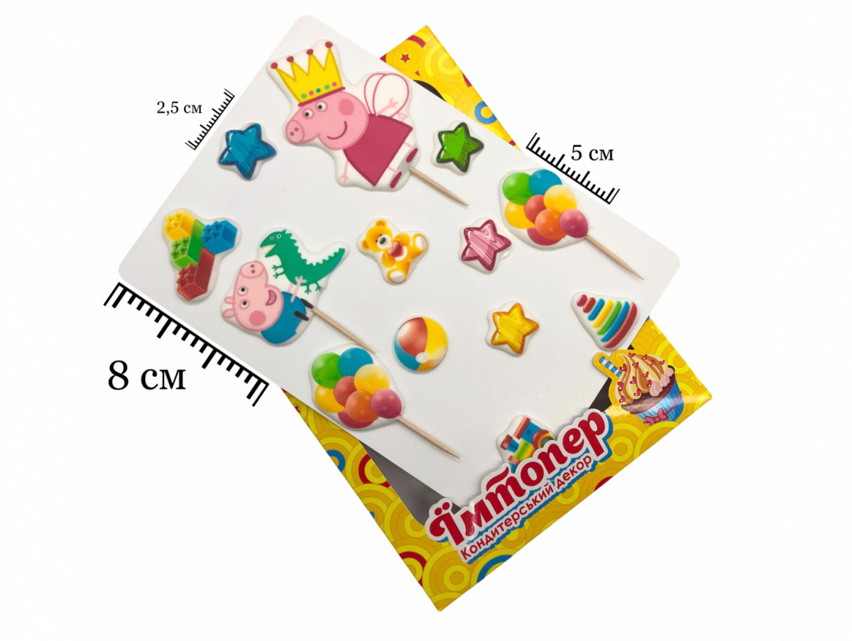 Набір цукрових топперів Свинка Пеппа