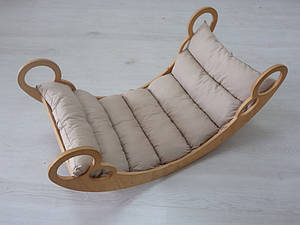 Дитяча гойдалка балансир із матрациком Bubbles Капучино