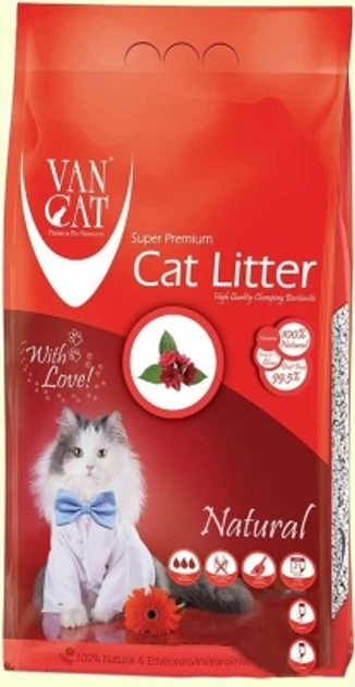 Бентонітовий наповнювач для котів Van Cat Classic Natural без запаху червоний, 55454, 20 кг, фото 1