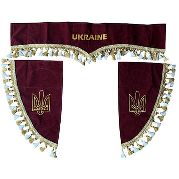 Штори в салон кабіни Україна колір бордо. Код/Артикул 51