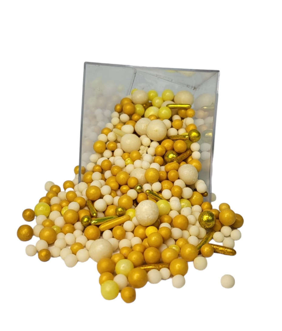 Посипка біло-золоте асорті, 50 грам