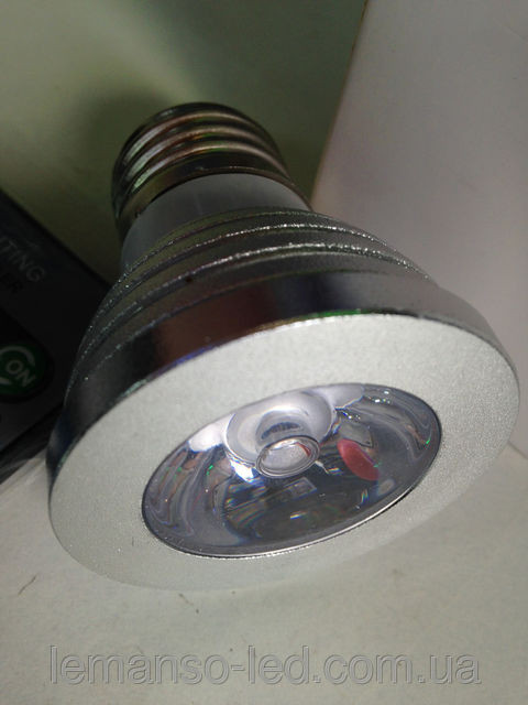 Лампа Lemanso св-ва RGB 3W LM294 E27 з пультом 85-230V